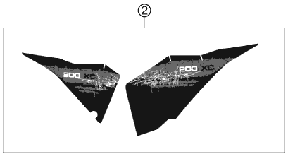 Sprängskiss: Decal – KTM 200 XC 2008