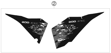 Sprängskiss: Decal – KTM 200 EXC 2008