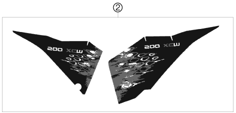 Sprängskiss: Decal – KTM 200 XC-W 2008