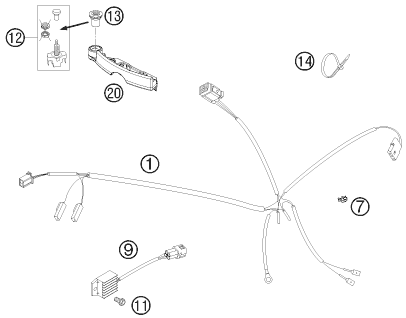 Sprängskiss: Wiring Harness – KTM 200 XC-W 2011