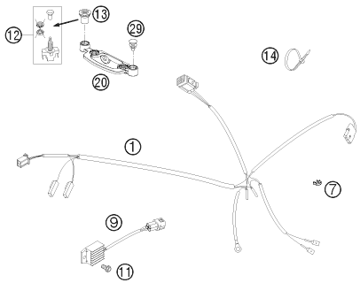 Sprängskiss: Wiring Harness – KTM 200 XC-W 2008