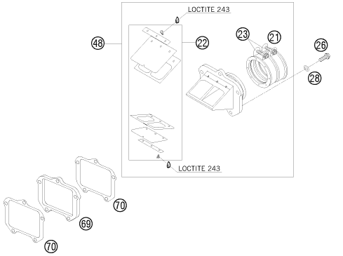 Sprängskiss: Reed Valve Case – KTM 200 EXC 2008