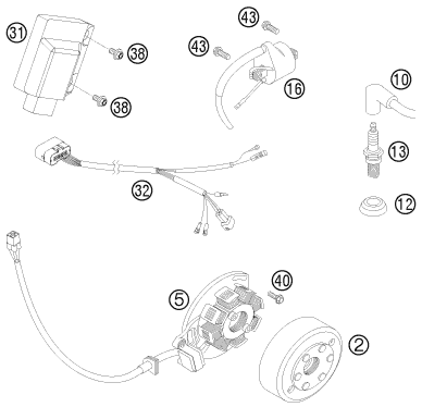 Sprängskiss: Ignition System – KTM 200 XC 2009