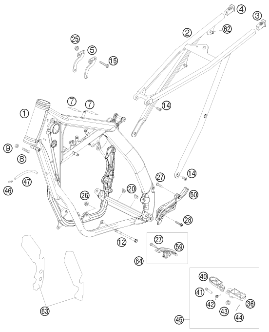 Sprängskiss: Frame – KTM 250 SX 2008