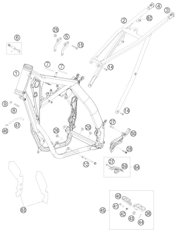 Sprängskiss: Frame – KTM 250 EXC 2008