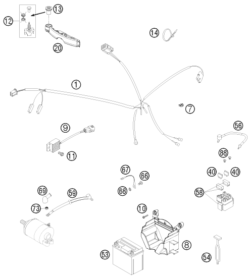 Sprängskiss: Wiring Harness – KTM 300 XC-W 2011