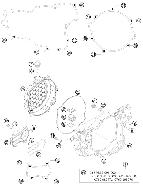 Sprängskiss: Clutch Cover – KTM 250 EXC SIX-DAYS 2008