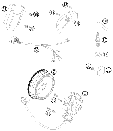 Sprängskiss: Ignition System – KTM 250 XC 2008
