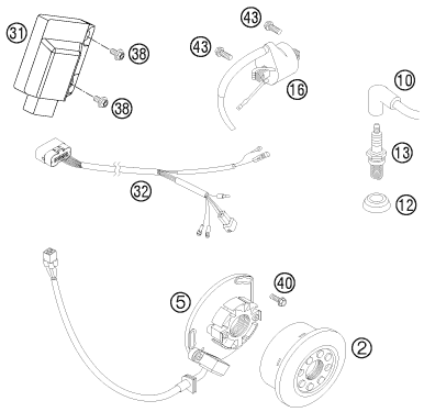 Sprängskiss: Ignition System – KTM 250 SX 2008