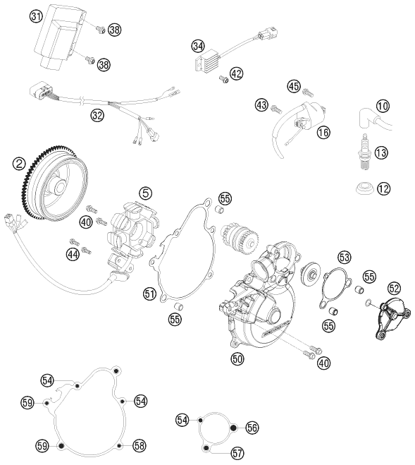 Sprängskiss: Ignition System – KTM 250 XC-W 2008
