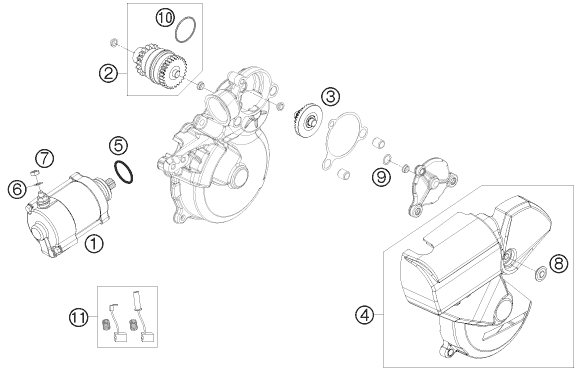 Sprängskiss: Electric Starter – KTM 300 XC-W 2011