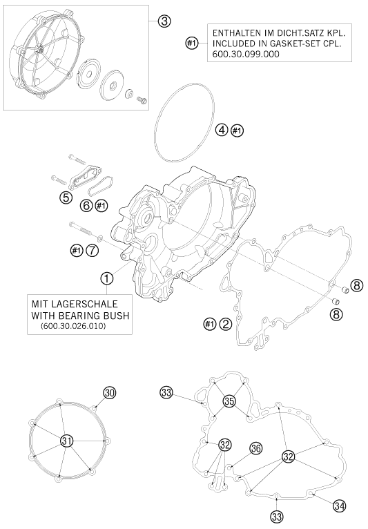 Sprängskiss: Clutch Cover – KTM 950 SUPER ENDURO R 2008