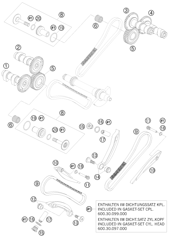 Sprängskiss: Timing Drive – KTM 990 ADVENTURE R 2010