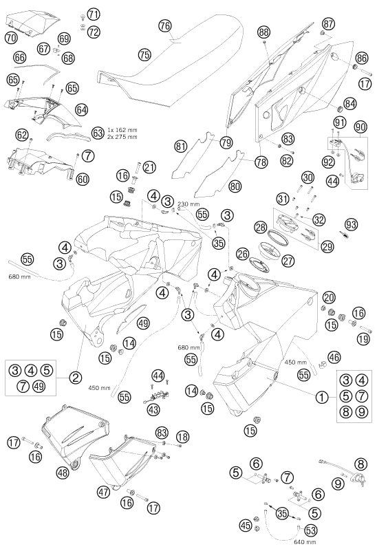 Sprängskiss: Tank, Seat – KTM 990 ADVENTURE S 2008