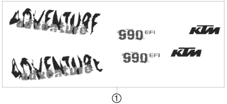 Sprängskiss: Decal – KTM 990 ADVENTURE BLACK ABS 2008