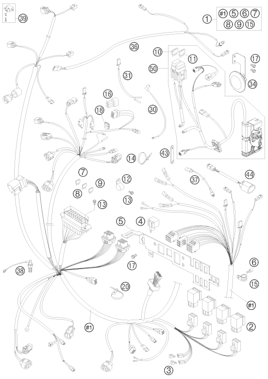 Sprängskiss: Wiring Harness – KTM 990 ADVENTURE S 2008