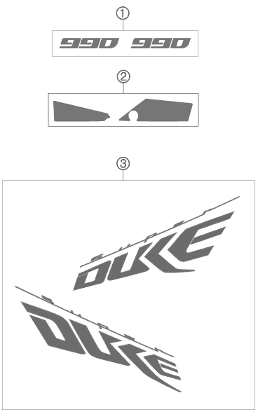 Sprängskiss: Decal – KTM 990 SUPER DUKE WHITE 2008