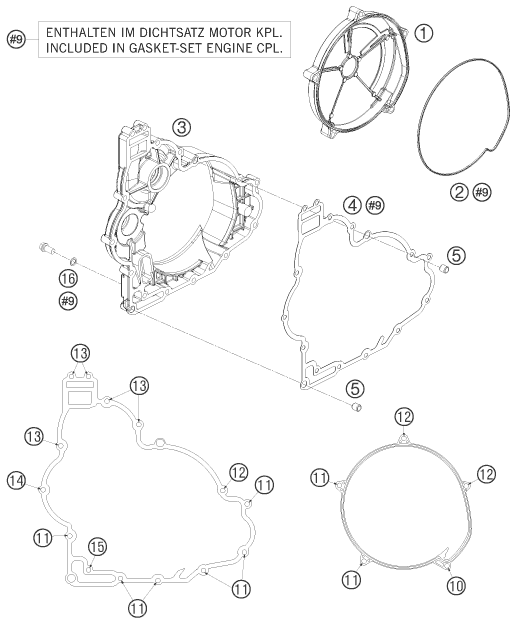 Sprängskiss: Clutch Cover – KTM 1190 RC 8 ORANGE 2008