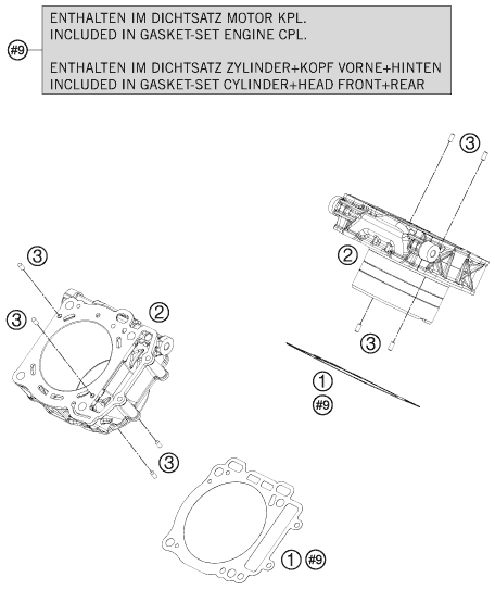 Sprängskiss: Cylinder – KTM 1190 RC 8 BLACK 2009