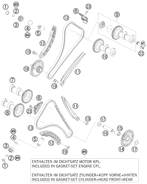 Sprängskiss: Timing Drive – KTM 1190 RC 8 ORANGE 2008
