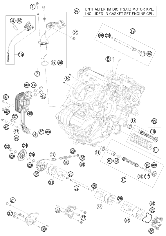 Sprängskiss: Lubricating System – KTM 1190 RC 8 ORANGE 2008