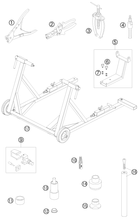 Sprängskiss: Special Tools – KTM 950 SUPERMOTO R 2008