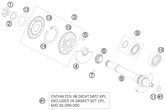 Sprängskiss: Balancer Shaft – KTM 950 SUPER ENDURO R 2008