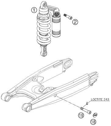 Sprängskiss: Shock Absorber – KTM 990 SUPERMOTO ORANGE 2008
