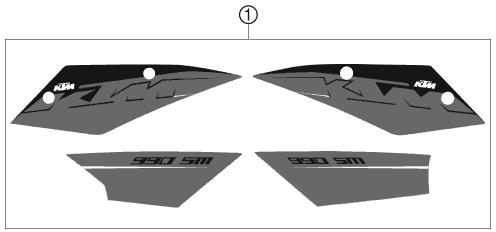 Sprängskiss: Decal – KTM 990 SUPERMOTO ORANGE 2008