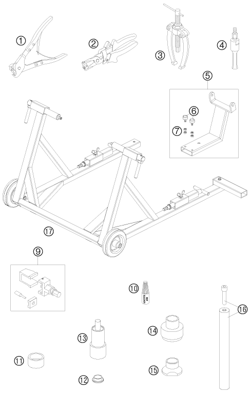Sprängskiss: Special Tools – KTM 990 SUPERMOTO ORANGE 2008