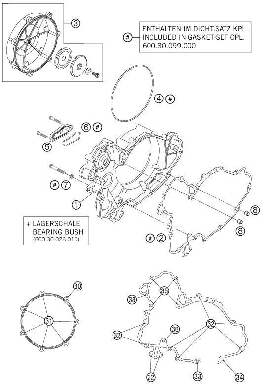 Sprängskiss: Clutch Cover – KTM 990 SUPERMOTO ORANGE 2008