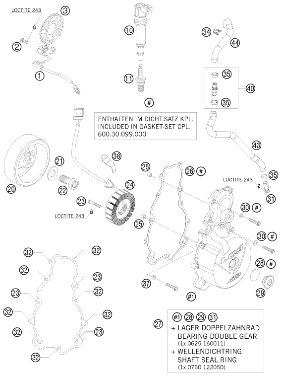 Sprängskiss: Ignition System – KTM 990 SUPERMOTO ORANGE 2008