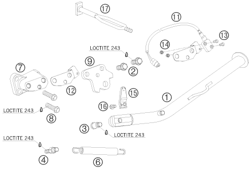 Sprängskiss: Side / Center Stand – KTM 950 SUPER ENDURO R 2008