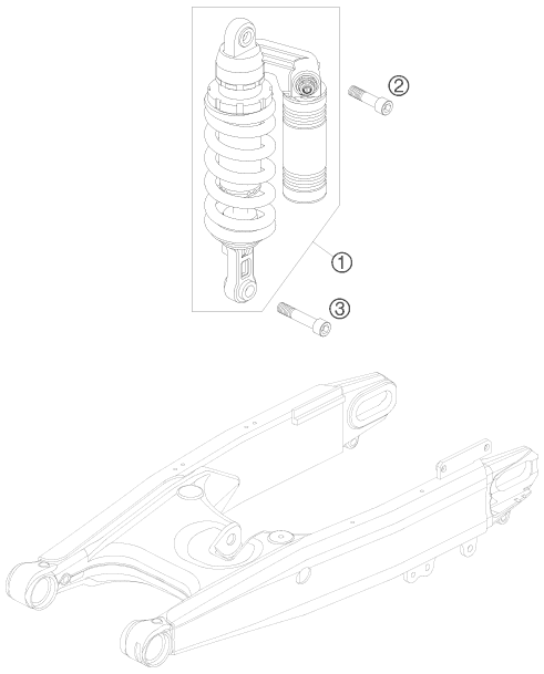 Sprängskiss: Shock Absorber – KTM 950 SUPER ENDURO R 2008