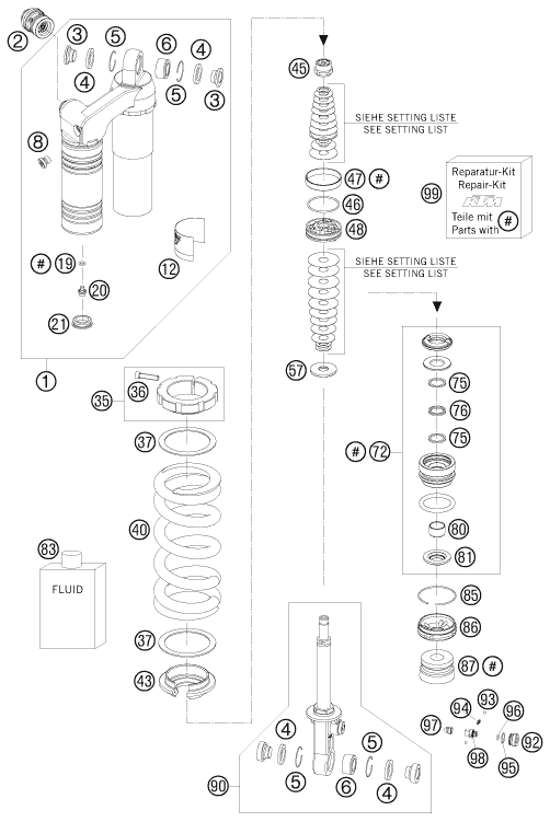 Sprängskiss: Shock Absorber Disassembled – KTM 950 SUPER ENDURO R 2008