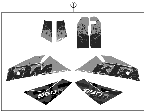 Sprängskiss: Decal – KTM 950 SUPER ENDURO R 2008