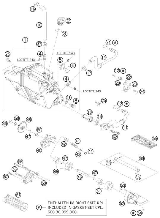 Sprängskiss: Lubricating System – KTM 950 SUPER ENDURO R 2008