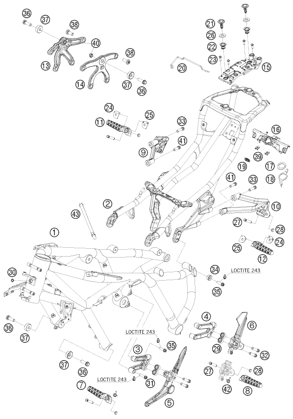 Sprängskiss: Frame – KTM 1190 RC 8 ORANGE 2008