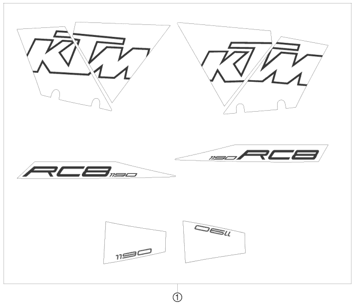 Sprängskiss: Decal – KTM 1190 RC 8 ORANGE 2009