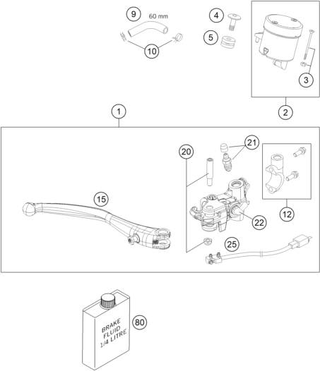 Sprängskiss: Front Brake Control – KTM 1190 RC 8 ORANGE 2009