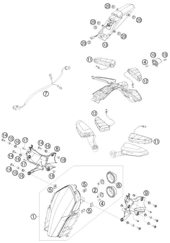 Sprängskiss: Lighting System – KTM 1190 RC 8 2009