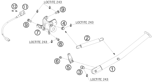 Sprängskiss: Side / Center Stand – KTM 690 SUPERMOTO LIM.ED 2009