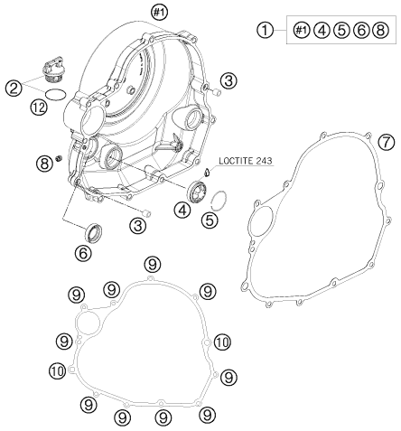 Sprängskiss: Clutch Cover – KTM 690 DUKE WHITE 2008