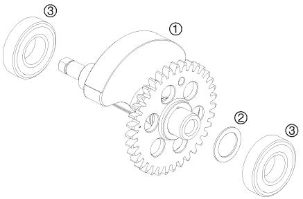 Sprängskiss: Balancer Shaft – KTM 690 DUKE WHITE 2008