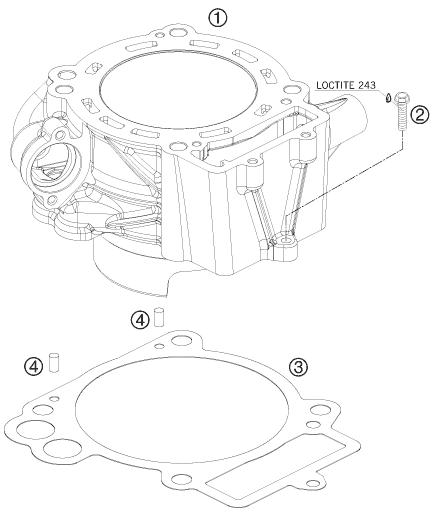 Sprängskiss: Cylinder – KTM 690 DUKE WHITE 2008