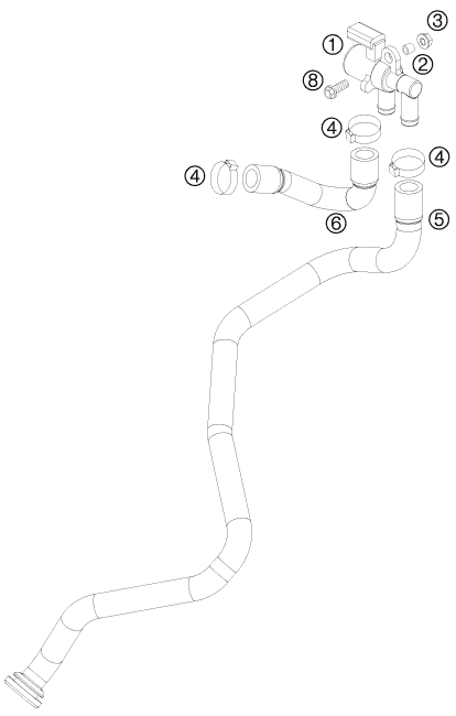 Sprängskiss: Secondary Air System Sas – KTM 690 DUKE WHITE 2008