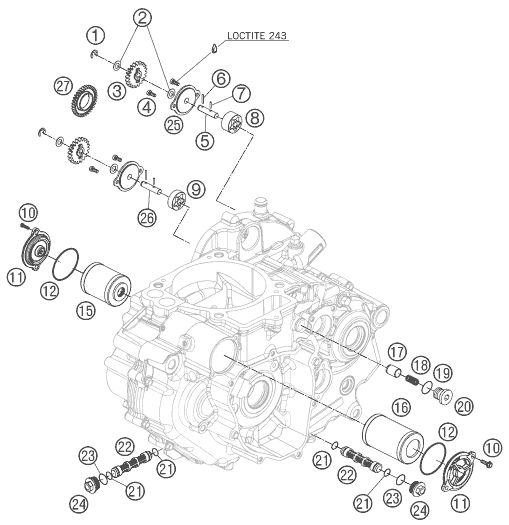 Sprängskiss: Lubricating System – KTM 690 DUKE WHITE 2008