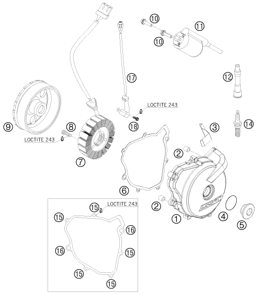 Sprängskiss: Ignition System – KTM 690 DUKE WHITE 2008