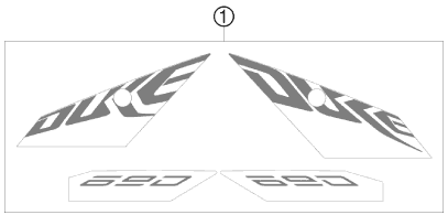Sprängskiss: Decal – KTM 690 DUKE WHITE 2008