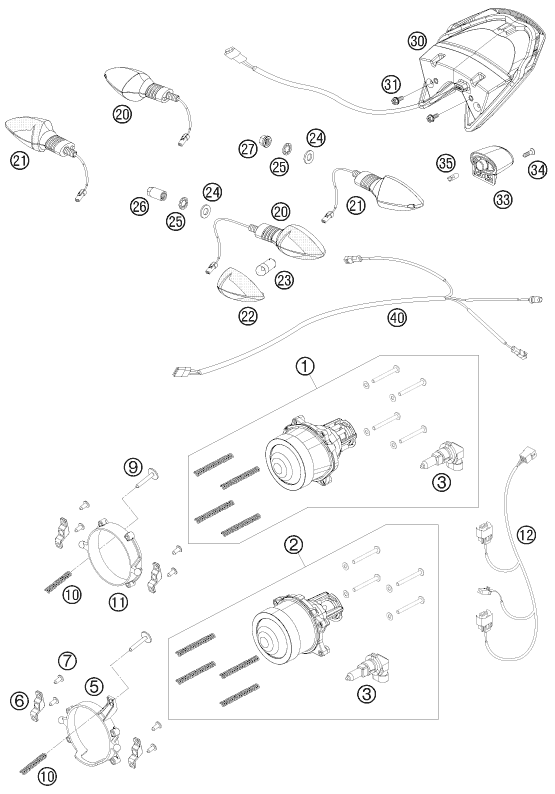 Sprängskiss: Lighting System – KTM 690 DUKE WHITE 2008